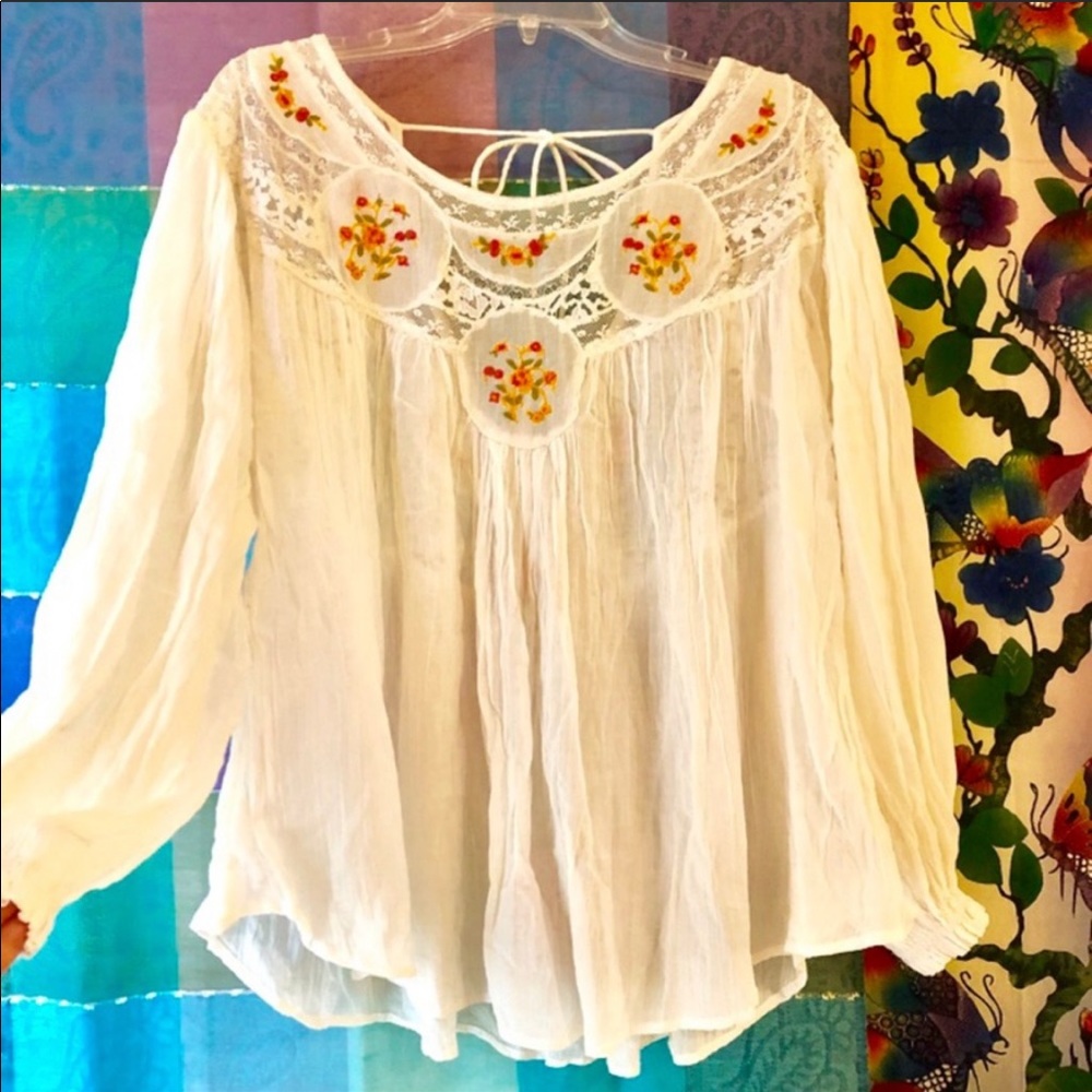 🌺🎉HP🎉🌺 NWT Free People Secret Garden Lace Blouse - Picture 7 of 14